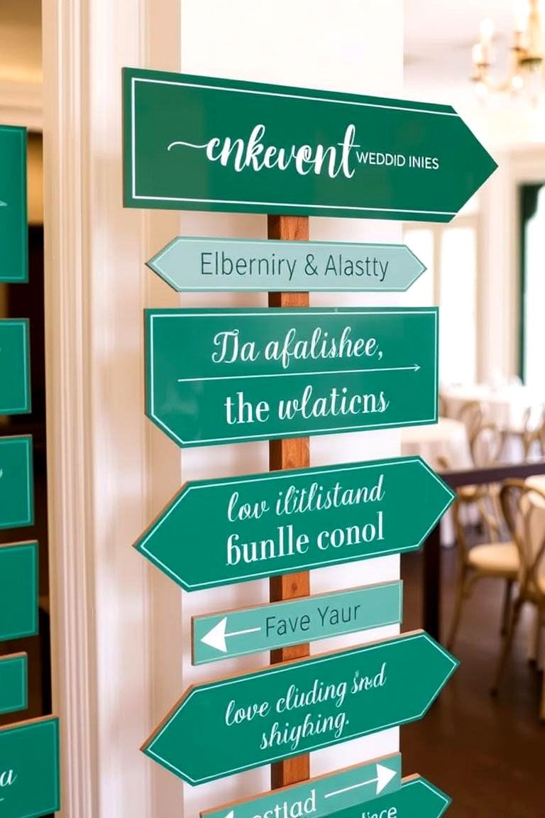 Emerald Green Signage and Directional Signs - 24 Emerald Green Wedding Ideas