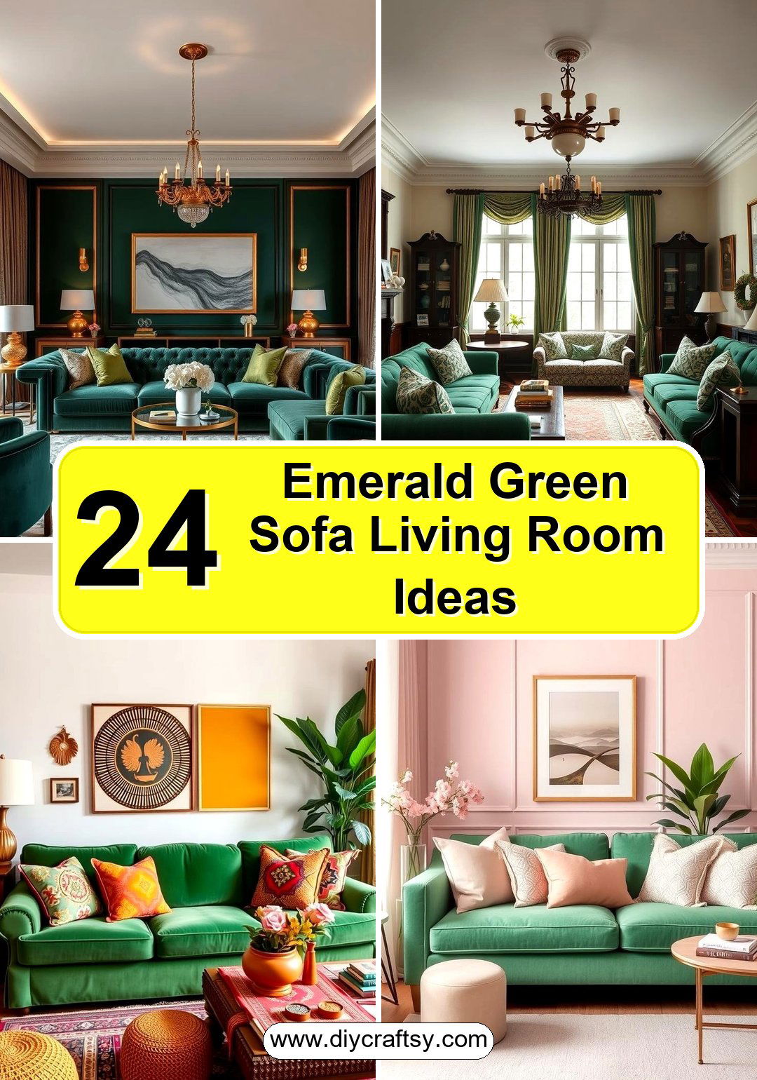 Emerald Green Sofa Living Room Ideas
