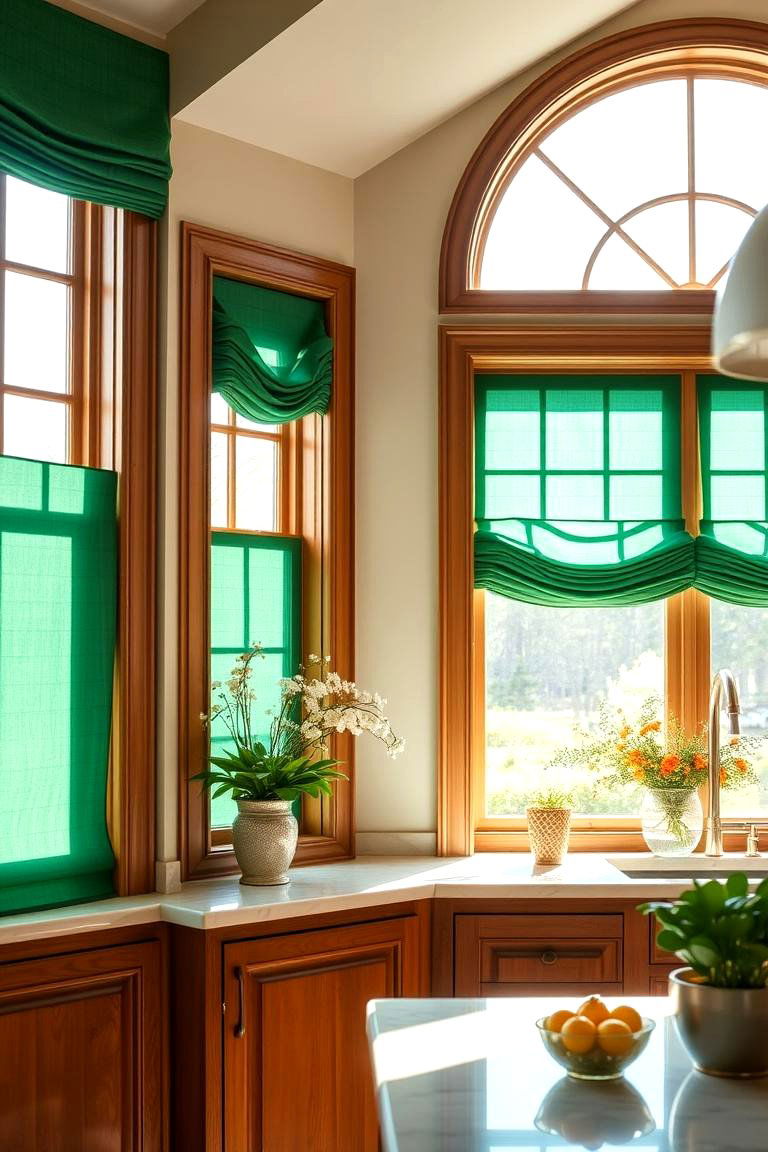 Emerald Green Window Treatments - 24 Emerald Green Kitchen Ideas