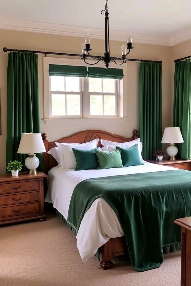 Emerald Green and Beige Bedroom Design - 24 Emerald Green Bedroom Ideas