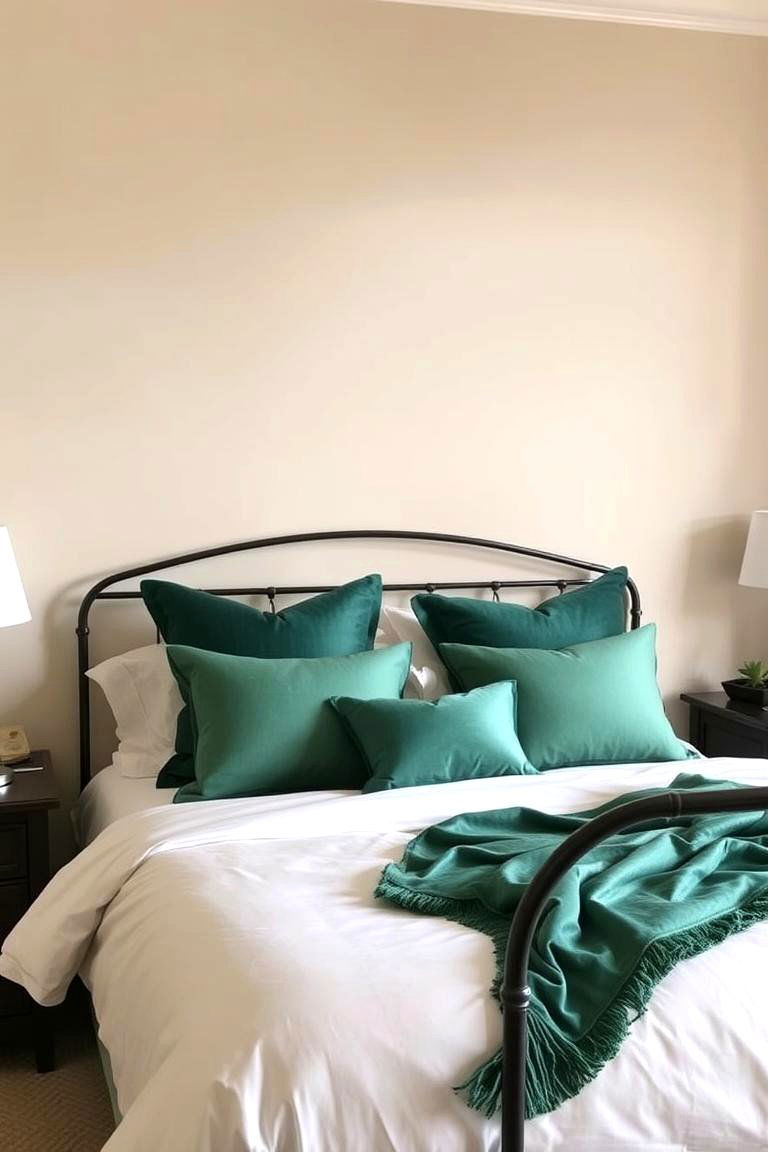 Emerald Green with Warm Neutrals - 24 Emerald Green Bedroom Ideas