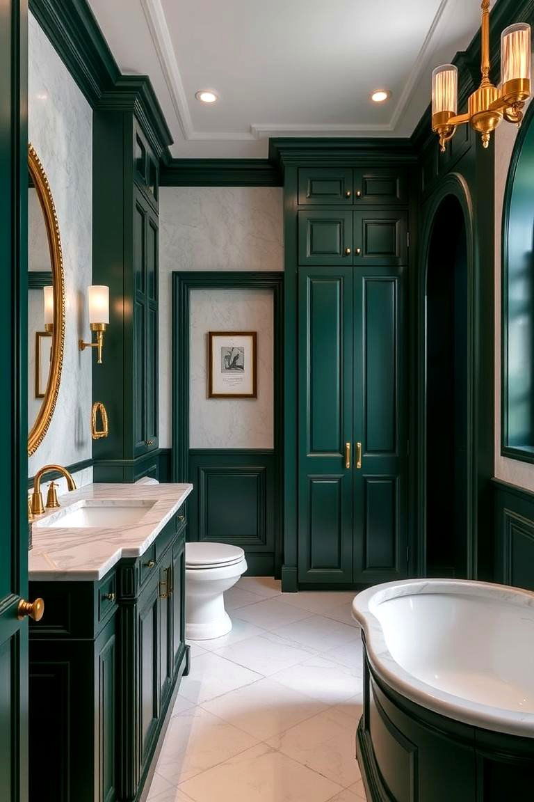 Emerald Green - 24 Bathroom Cabinet Color Ideas