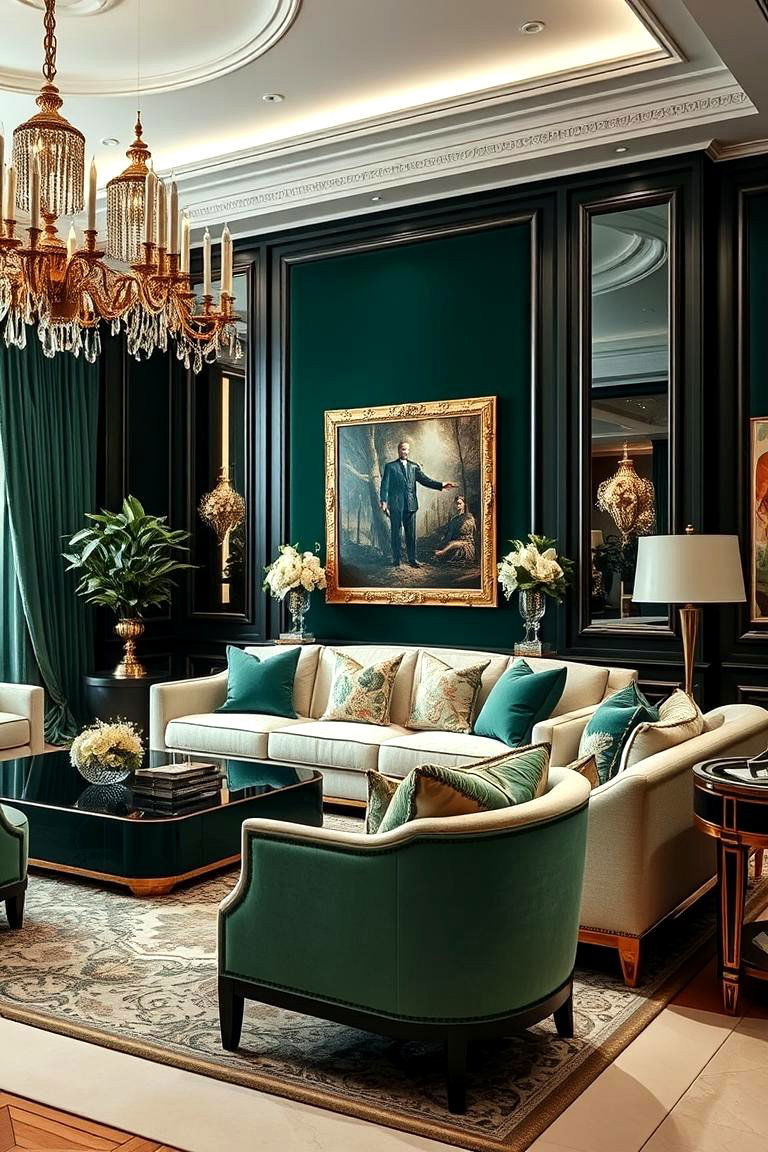 Emerald and Gold Luxe - 24 Two Colour Combination for Living Room