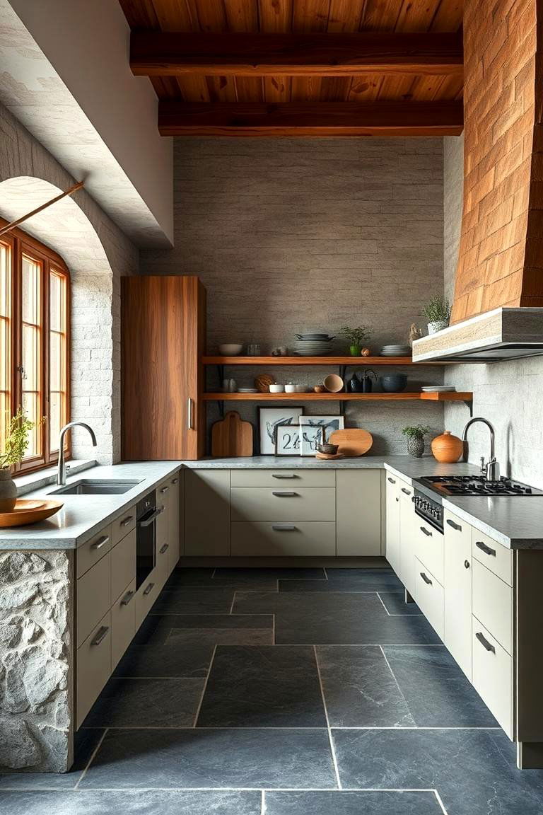 Emphasis on Natural Textures - 24 Kitchens With Slate Floors