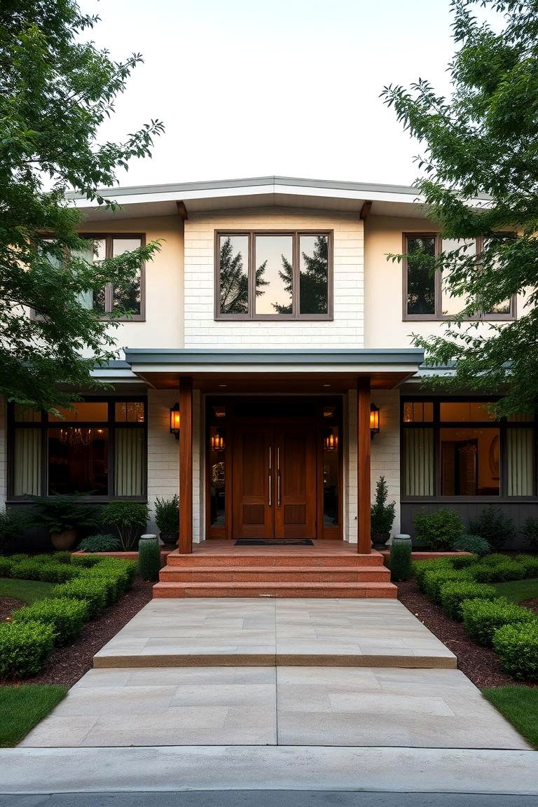 Emphasizing Symmetry and Balance - 24 Mid-Century Modern Exterior Home Ideas