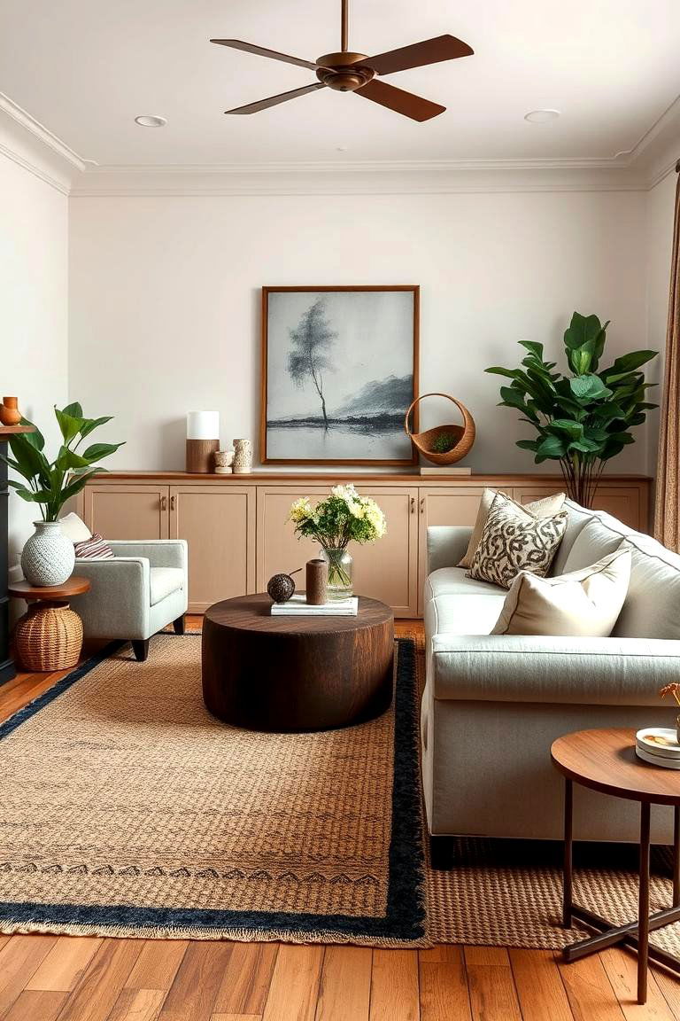 Emphasizing Textured Accents - 24 Transitional Living Room Ideas