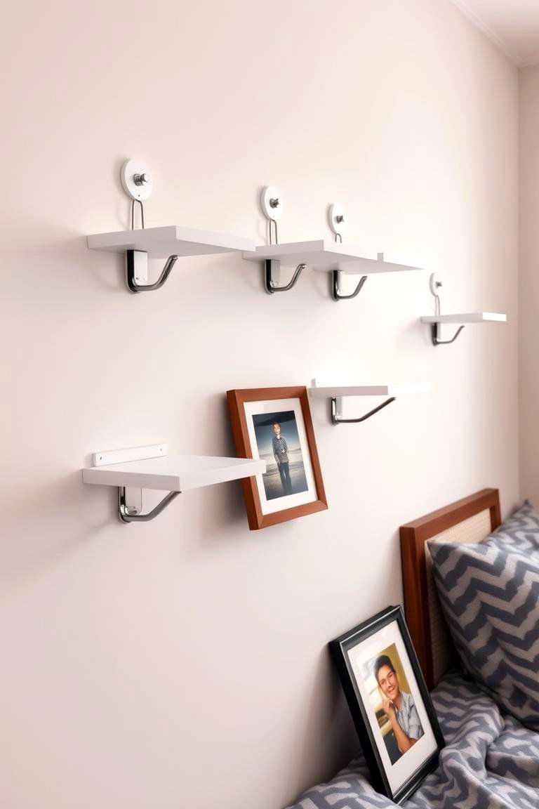 Employ Multi Purpose Command Hooks - 24 Minimalist Dorm Room Ideas