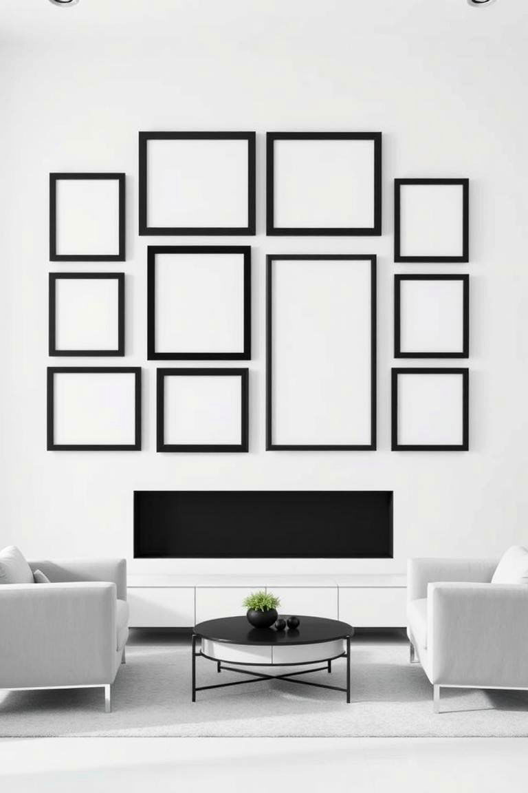 Empty Frames as Art - 24 living room wall decor ideas