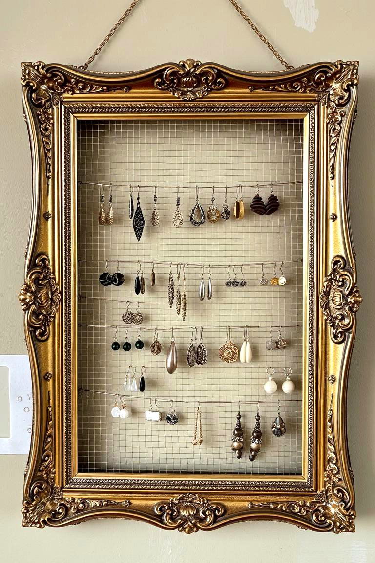Empty Picture Frames - 24 Jewelry Storage Ideas