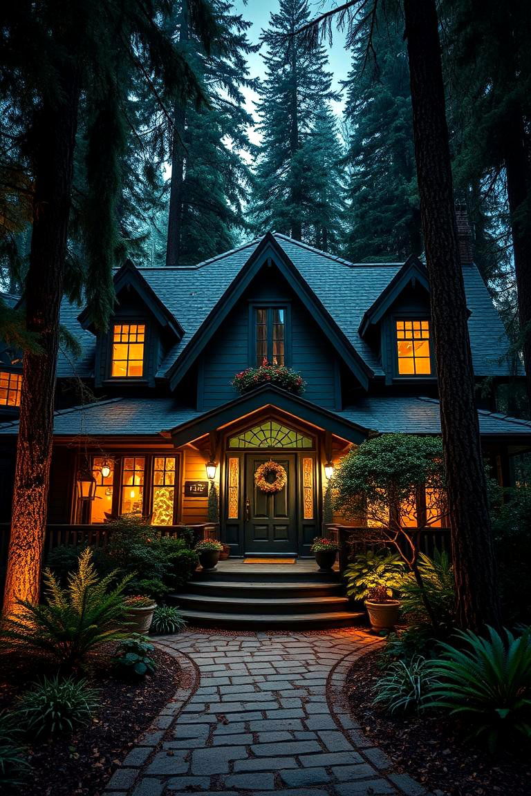 Enchanted Evergreen - 24 Dark Green Exterior Paint Color Schemes