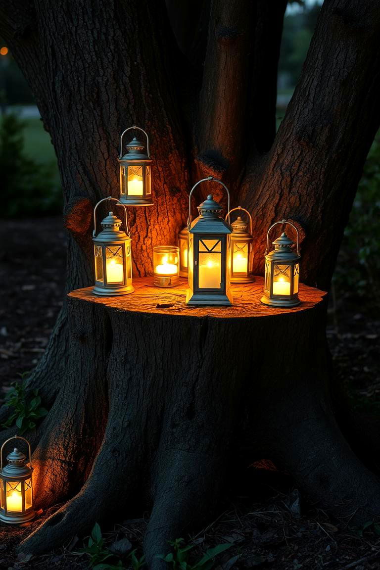 Enchanted Lantern Display - 24 Tree Stump Fairy Garden Ideas