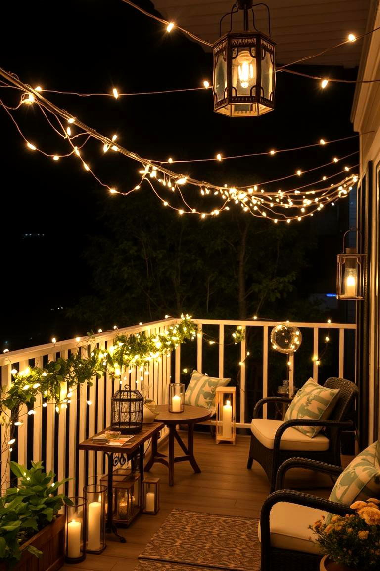 Enchanted Nighttime Ambiance - 24 Large Balcony Ideas