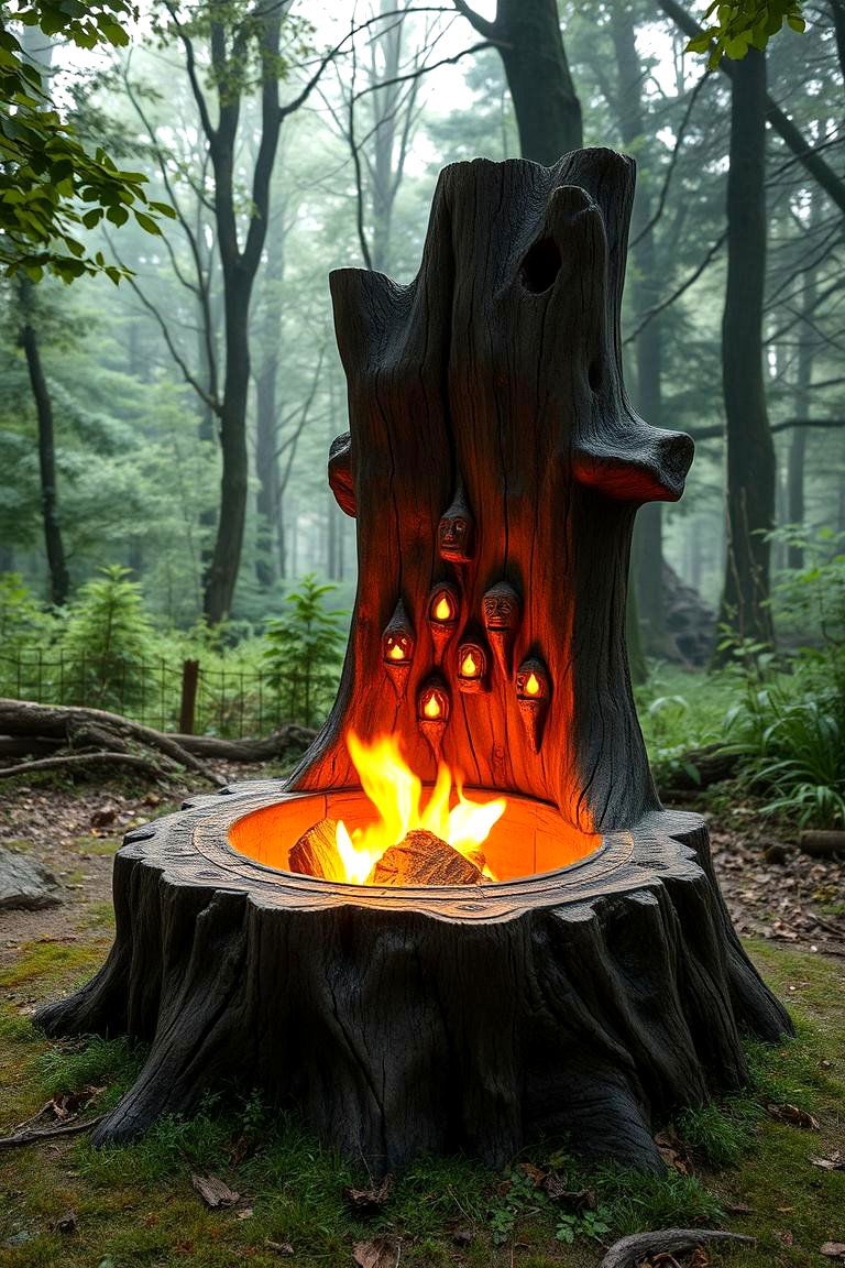 Enchanted Woodland Fire Pit - 24 Tree Stump Fire Pit Ideas