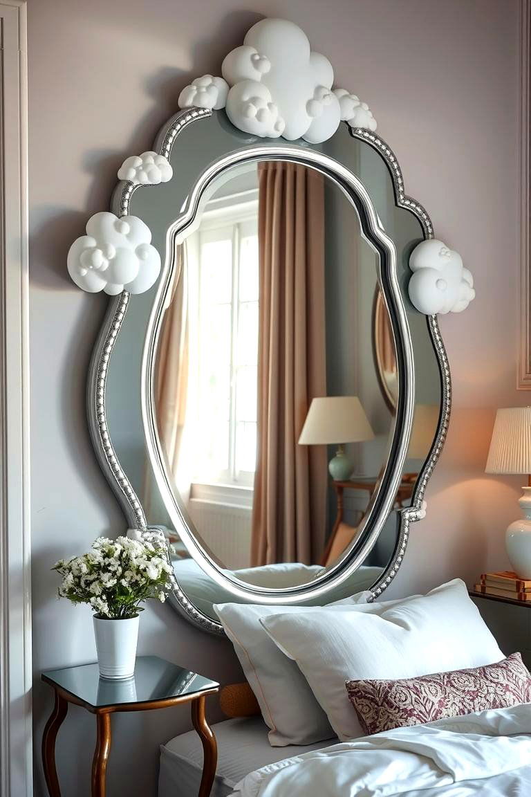 Enchanting Cloud Mirror Design - 24 Cloud-Themed Bedroom Ideas