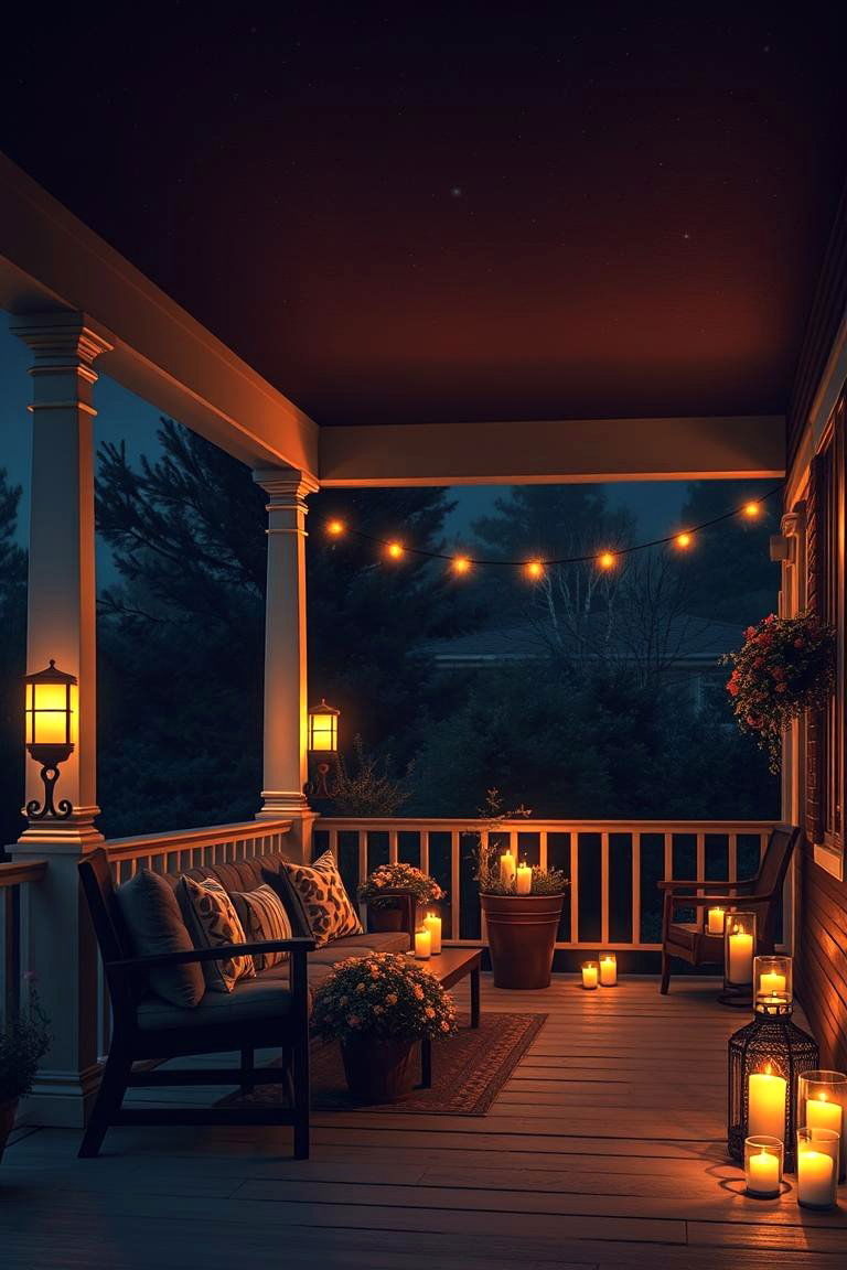 Enchanting Night time Ambiance Porch - 24 Small Screened-in Porch Ideas