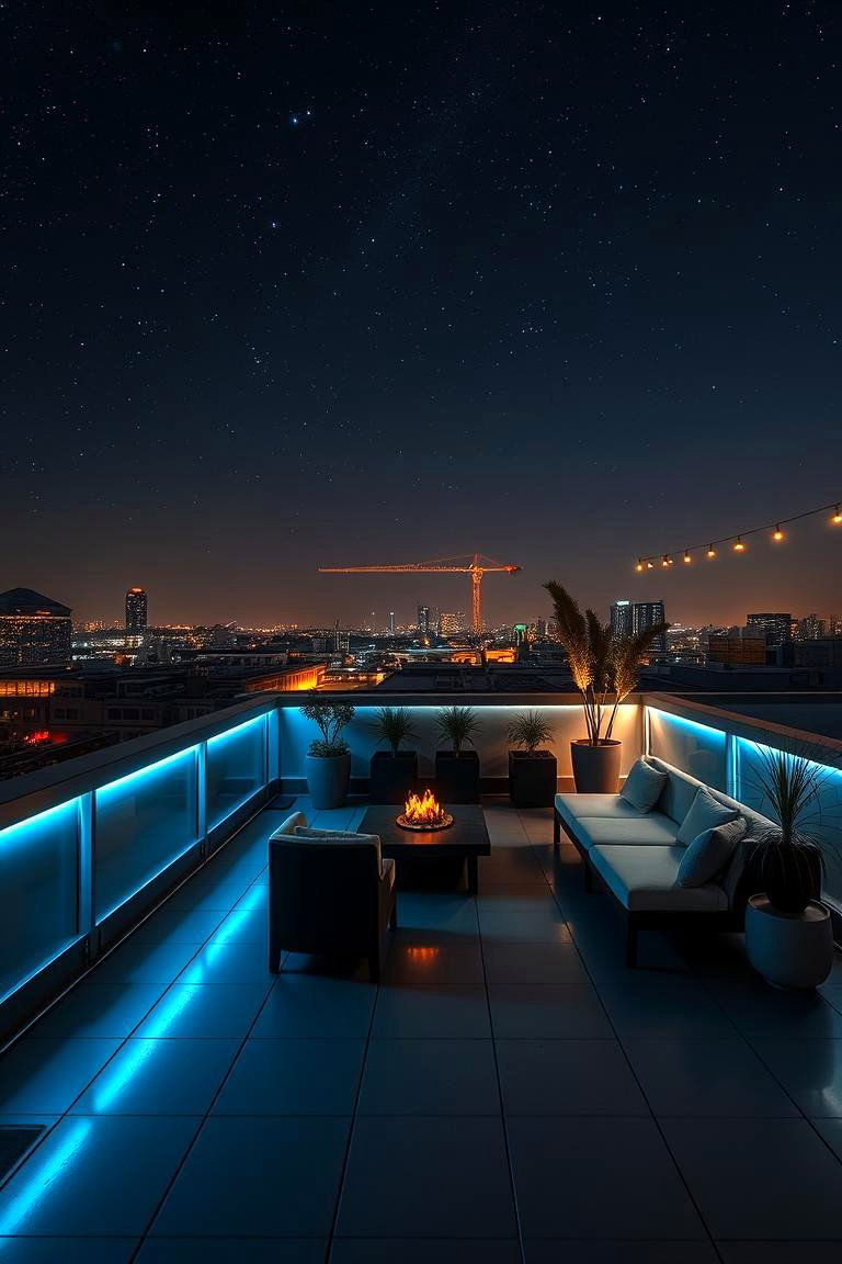 Enchanting Nighttime Ambiance Design - 24 Residential Rooftop Design Ideas