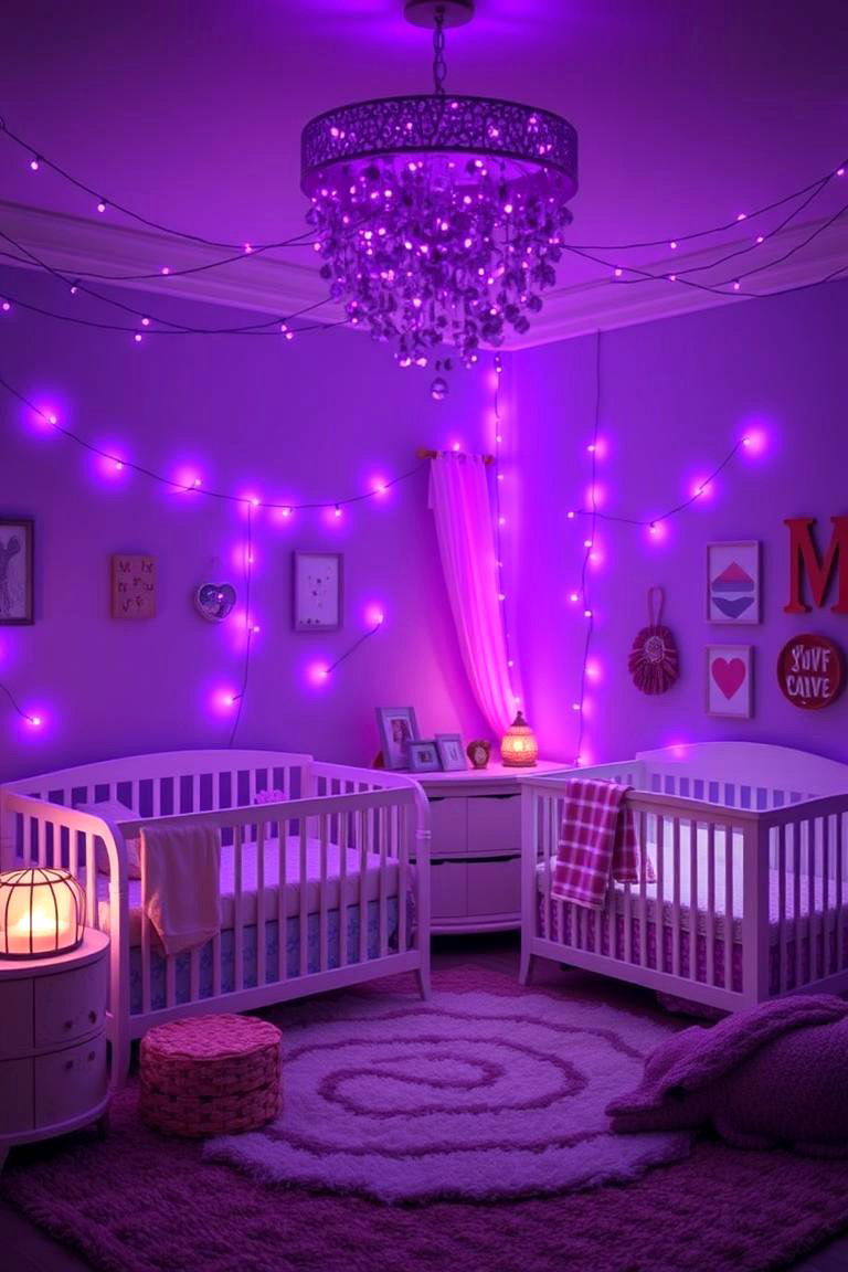 Enchanting Purple Lighting - 24 Purple Nursery Ideas