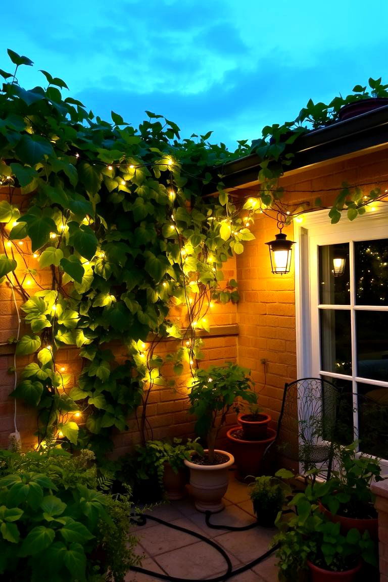 Enchanting String Lights Among Greenery - 24 Patio Garden Ideas