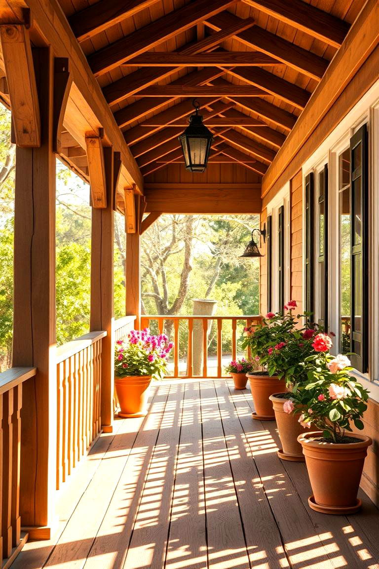 Enchanting Wooden Porch Retreat - 24 Cottagecore House Exterior Ideas
