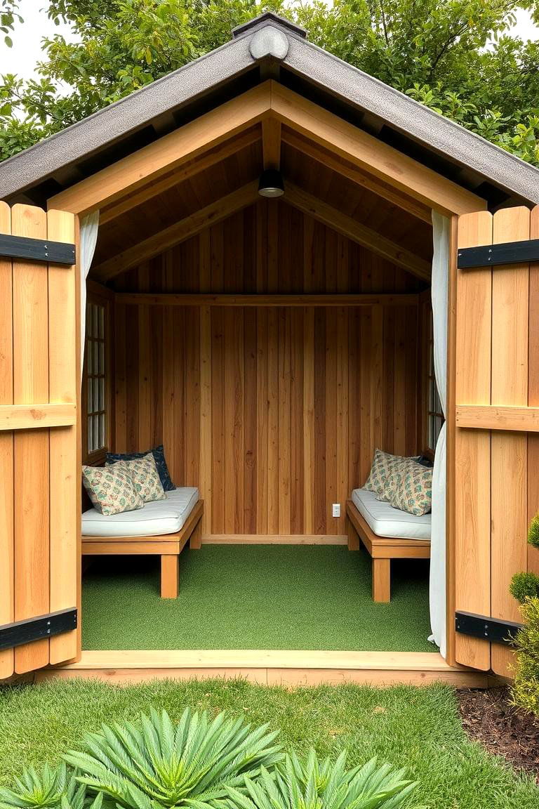 Enclosed Hideaway with Open Play Area - 24 Outdoor Cat Tree Ideas