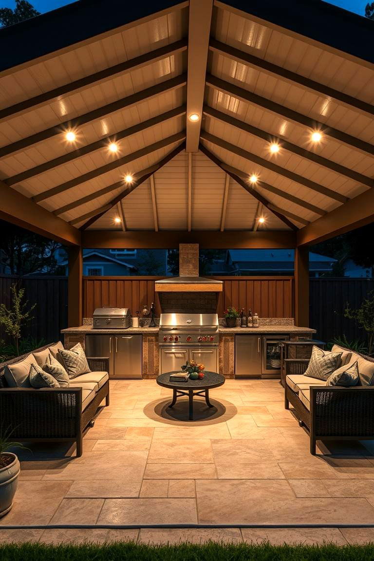 Enclosed Outdoor Kitchen Cabana - 24 Luxury Outdoor Kitchen Ideas