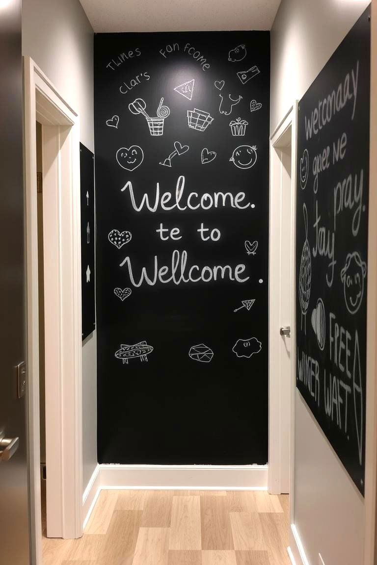 Encourage Creativity with a Chalkboard Wall - 24 Hallway Decor Ideas