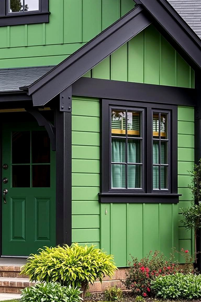 Enduring Durability and Style - 24 Green House Exterior With Black Trim