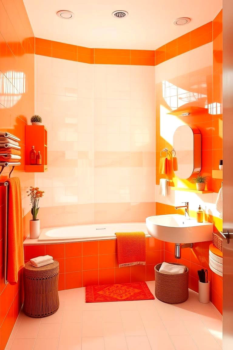 Energetic Orange Vibes - 24 Colorful Bathroom Ideas