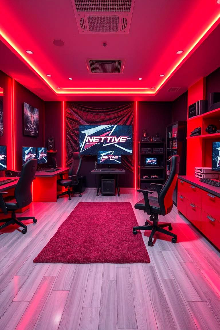 Energetic Red Gaming Zone - 24 Red Boy Room Ideas
