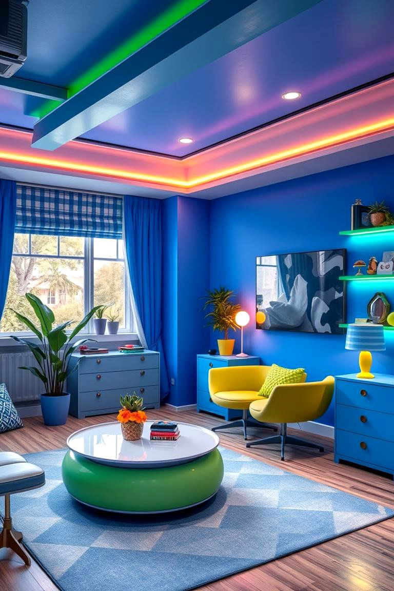 Energetic Spark Electric Blue and Neon Green - 24 Blue and Green Color Combos for Decorating