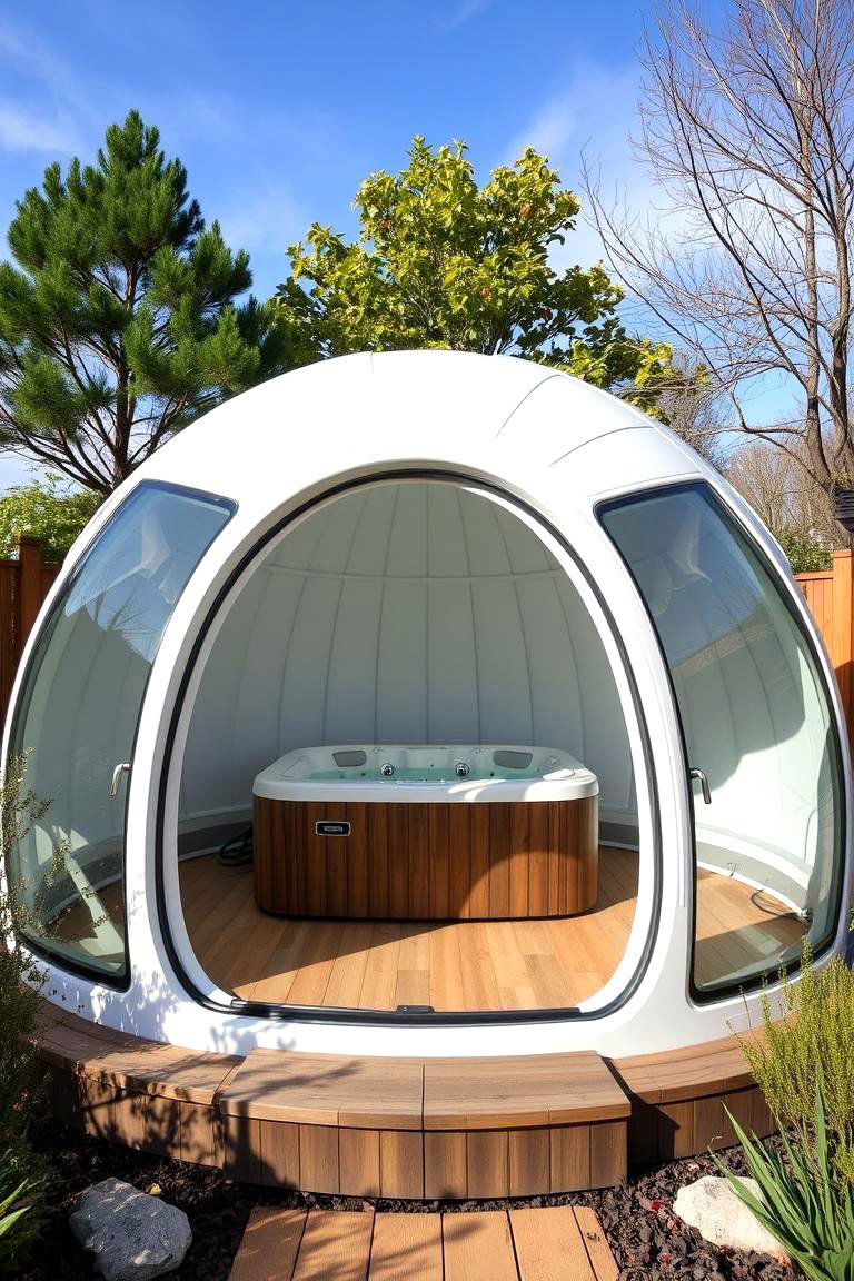 Energy Efficient Insulated Dome - 24 Hot Tub Enclosure Ideas