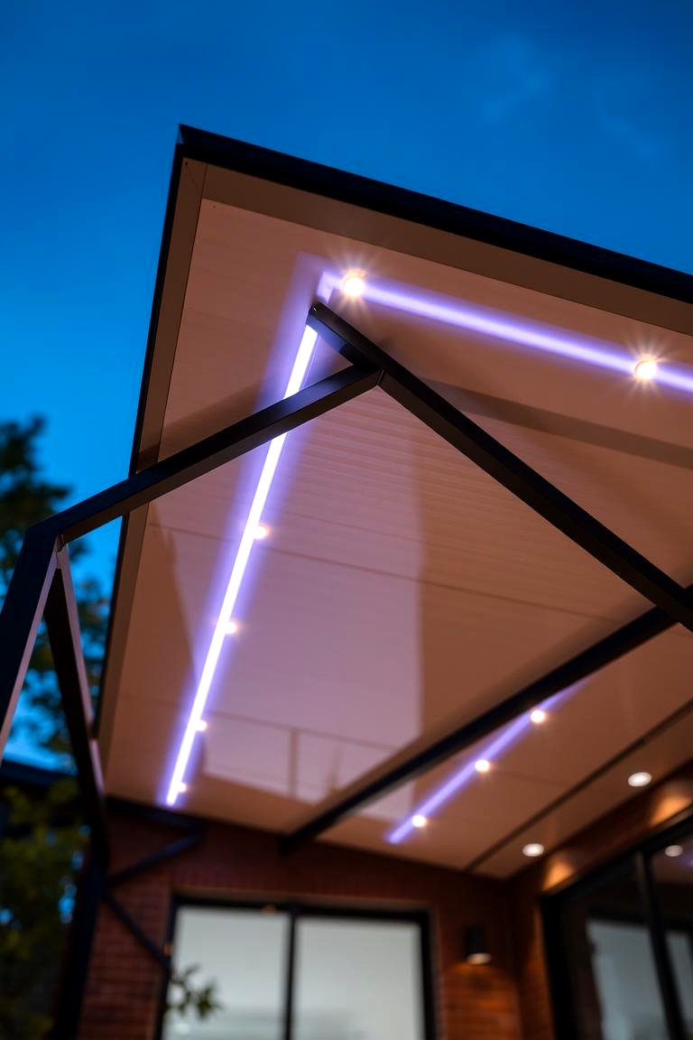 Energy Efficient LED Integration - 24 Gable Patio Roof Design Ideas