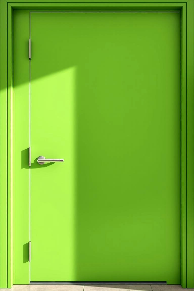 Energy Efficient Smart Door in Green - 24 Green Front Door Ideas