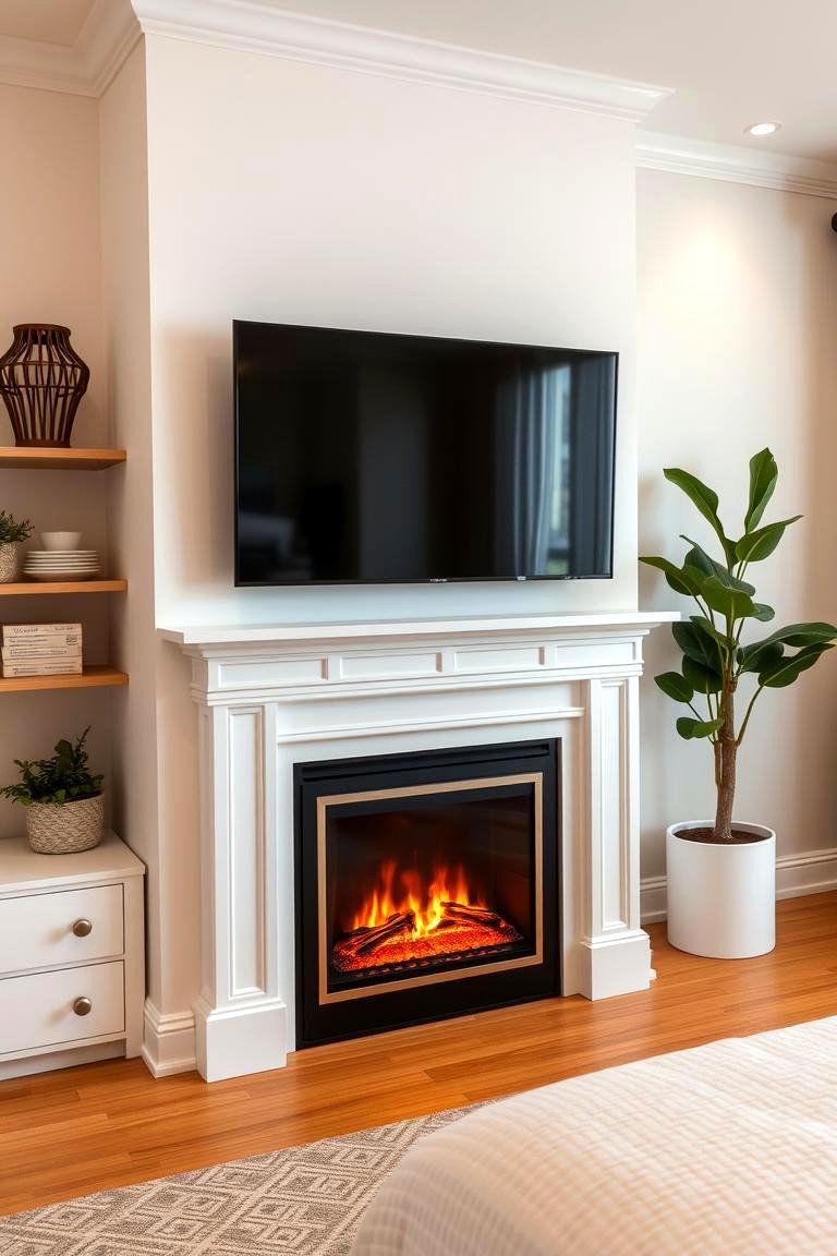 Energy Efficient Warmth - 24 Electric Fireplace Ideas With Tv Above