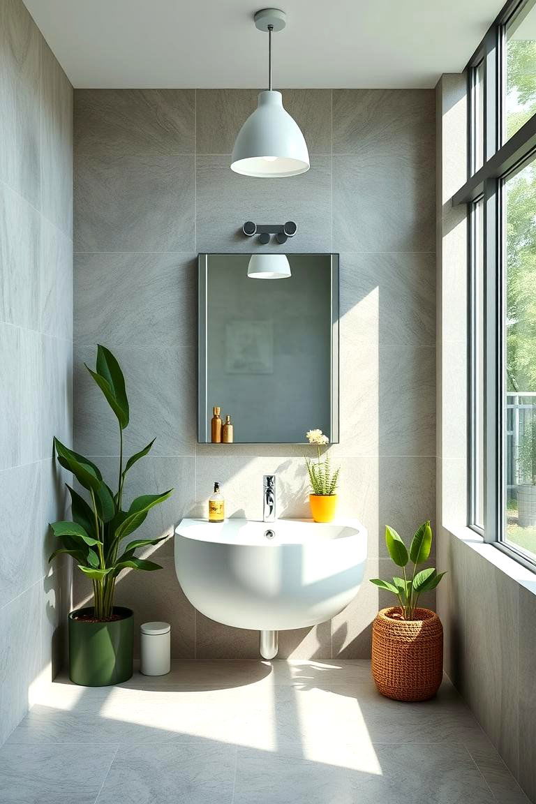 Energy Saving LED and Natural Light Combo - 24 Greenhouse Bathroom Ideas