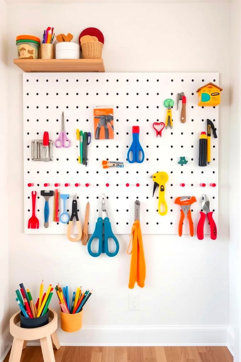 Engaging Pegboards for Tool and Art Supply Organization - 24 Playroom Storage Ideas