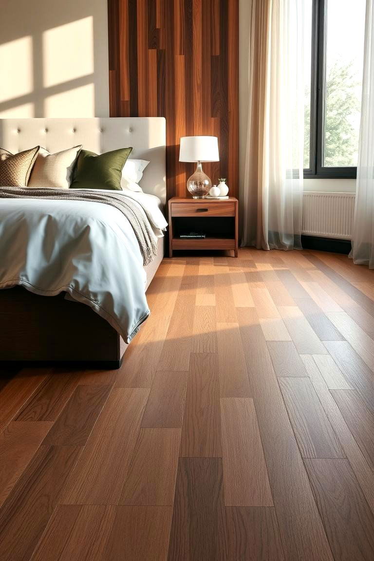 Engineered Wood Charm - 24 Bedroom Flooring Ideas