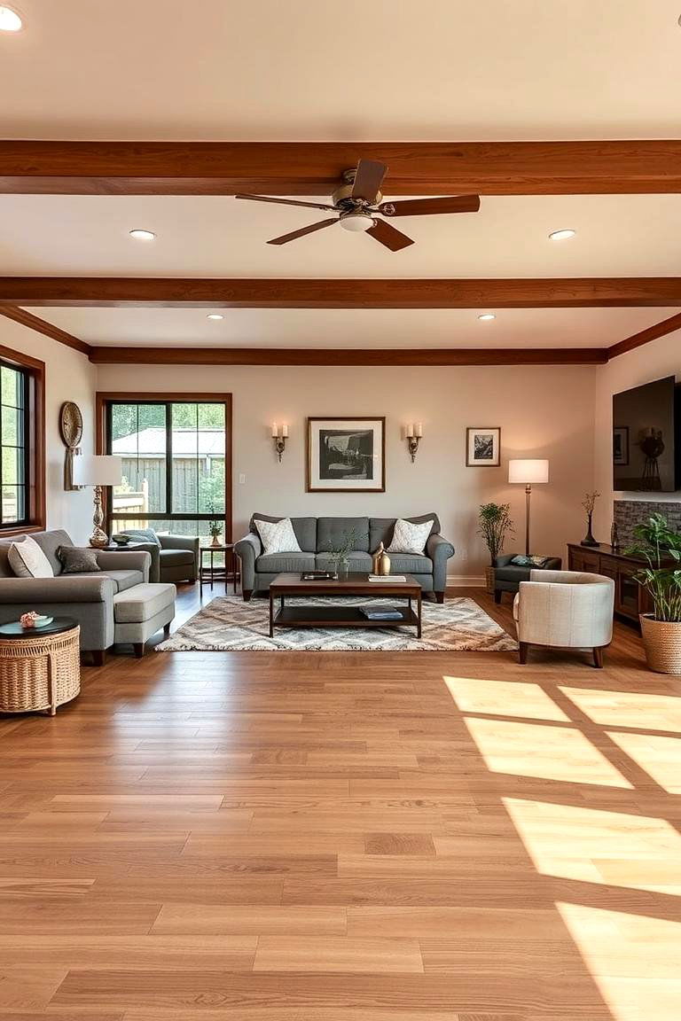 Engineered Wood Versatility - 24 Living Room Wood Floor Ideas