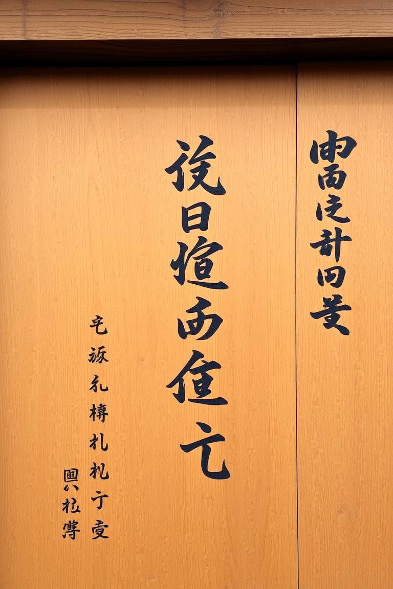 Engraved Calligraphy Gate - 24 Japanese Garden Gate Design Ideas