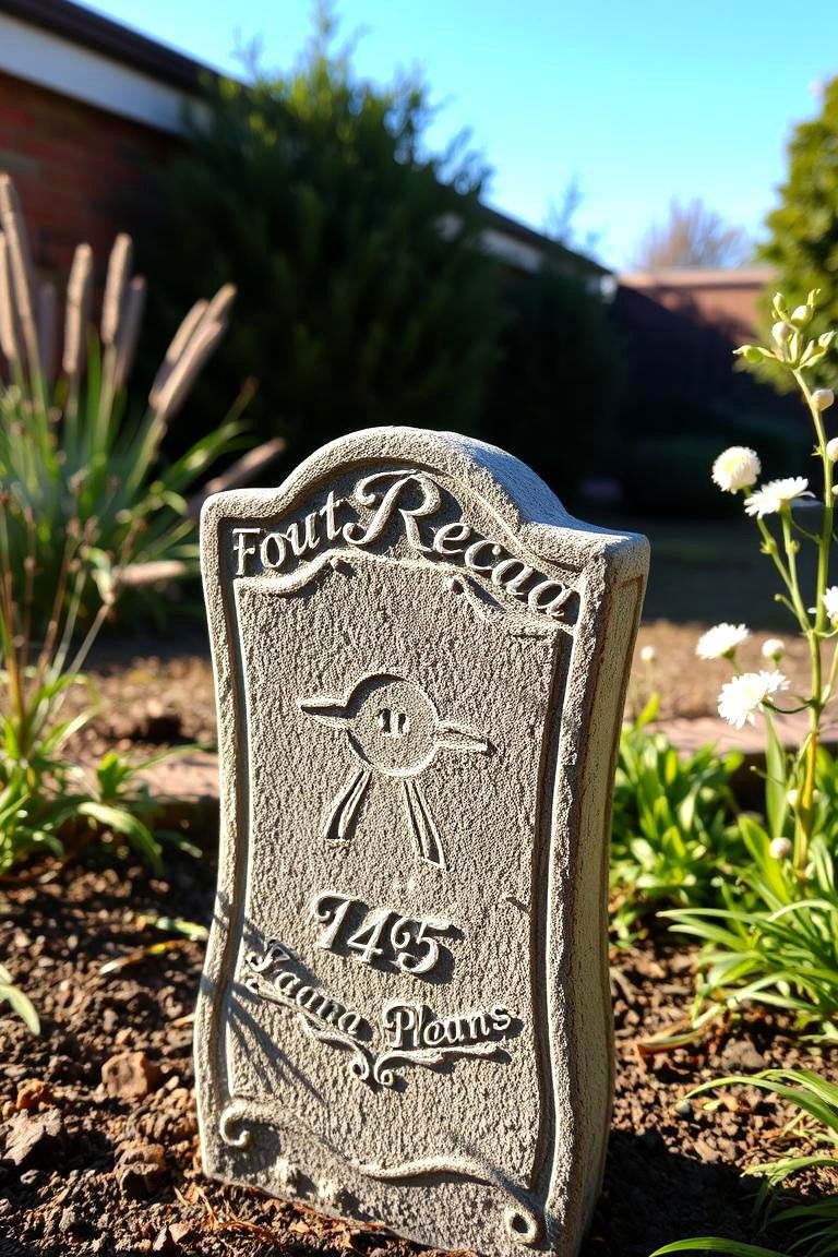 Engraved Stone Garden Marker - 24 Garden Sign Ideas