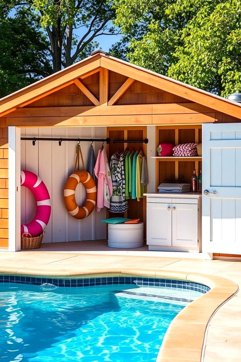 Enhance Your Poolside Experience with a Pool House Shed - 24 Garden Shed Ideas
