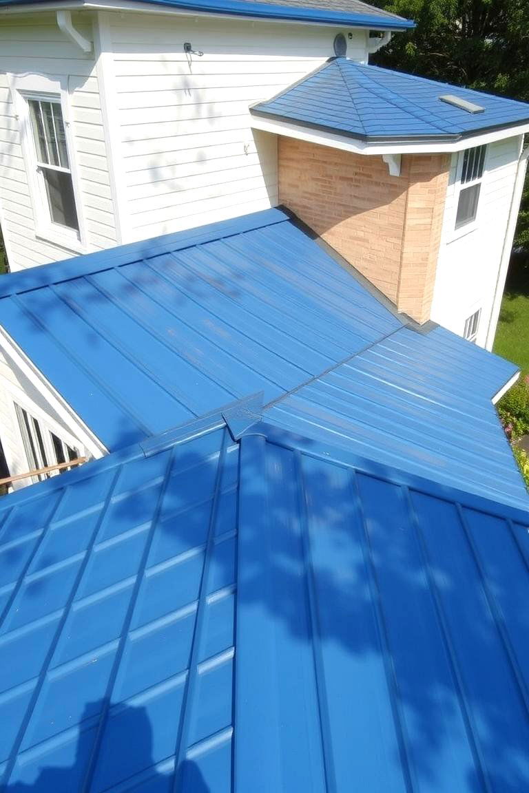 Enhanced Curb Appeal - 24 houses with blue metal roofs