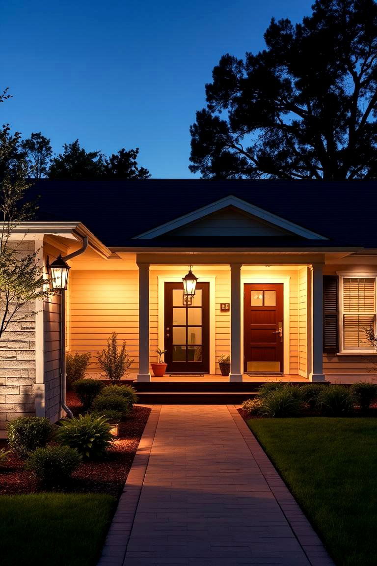 Enhanced Exterior Lighting - 24 Ideas for Ranch-Style Home Exteriors