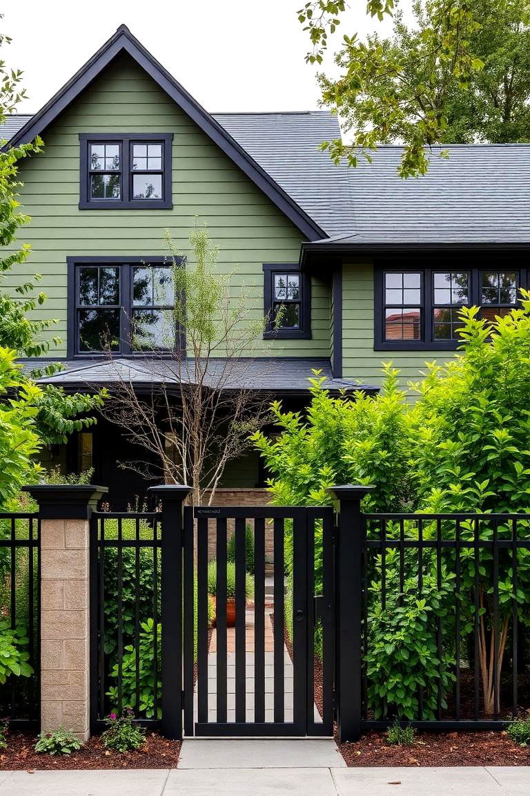 Enhanced Privacy Solutions - 24 Green House Exterior With Black Trim