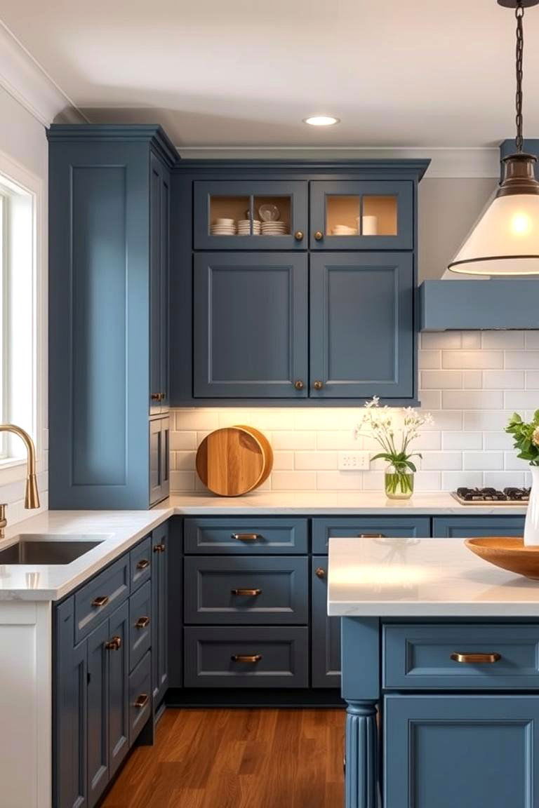 Enhancing Home Worth with Stylish Features - 24 blue farmhouse kitchen cabinets
