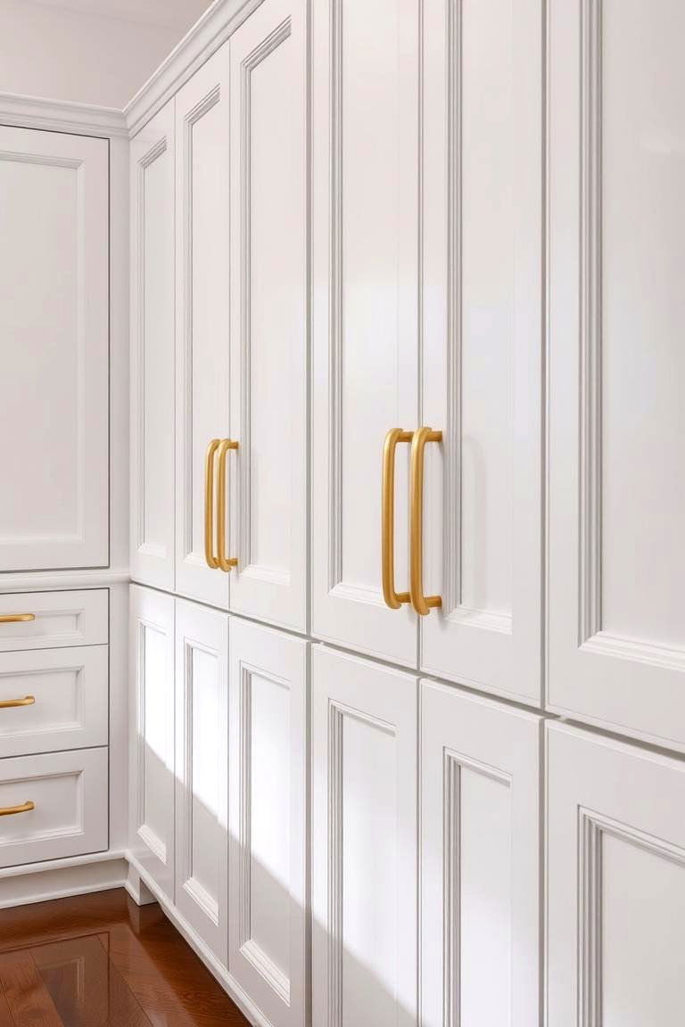 Enhancing Natural Wood Tones - 24 White Kitchen Cabinets With Gold Hardwar