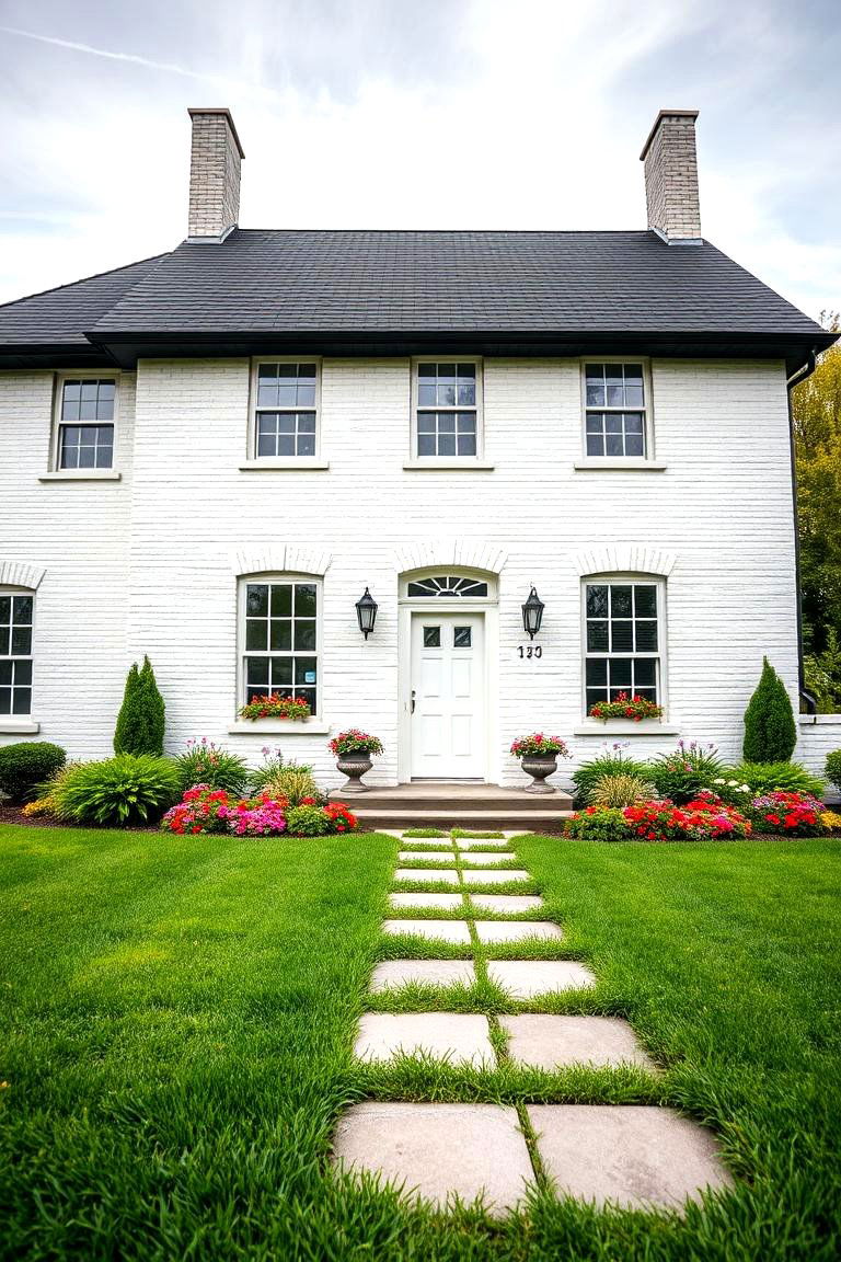 Enhancing Porch and Entryway Elements - 24 White Brick House With Black Trim