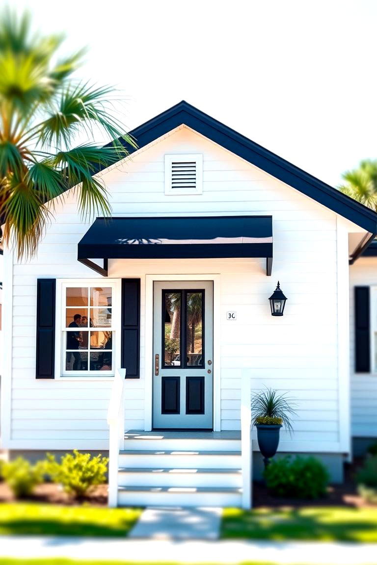 Enhancing Window Views - 24 single story white house black trim
