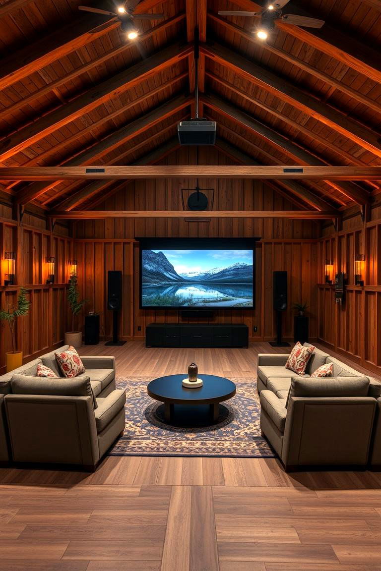 Entertainment Media Lounge - 24 Pole Barn Interior Ideas