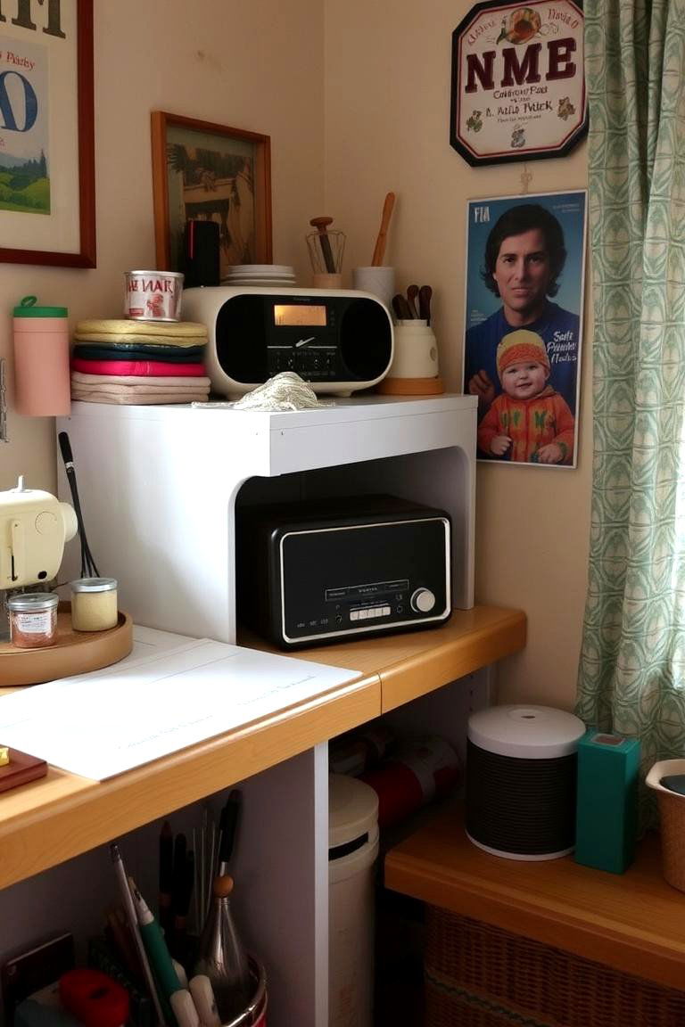 Entertainment Radio or Small TV - 24 Sewing Room Ideas